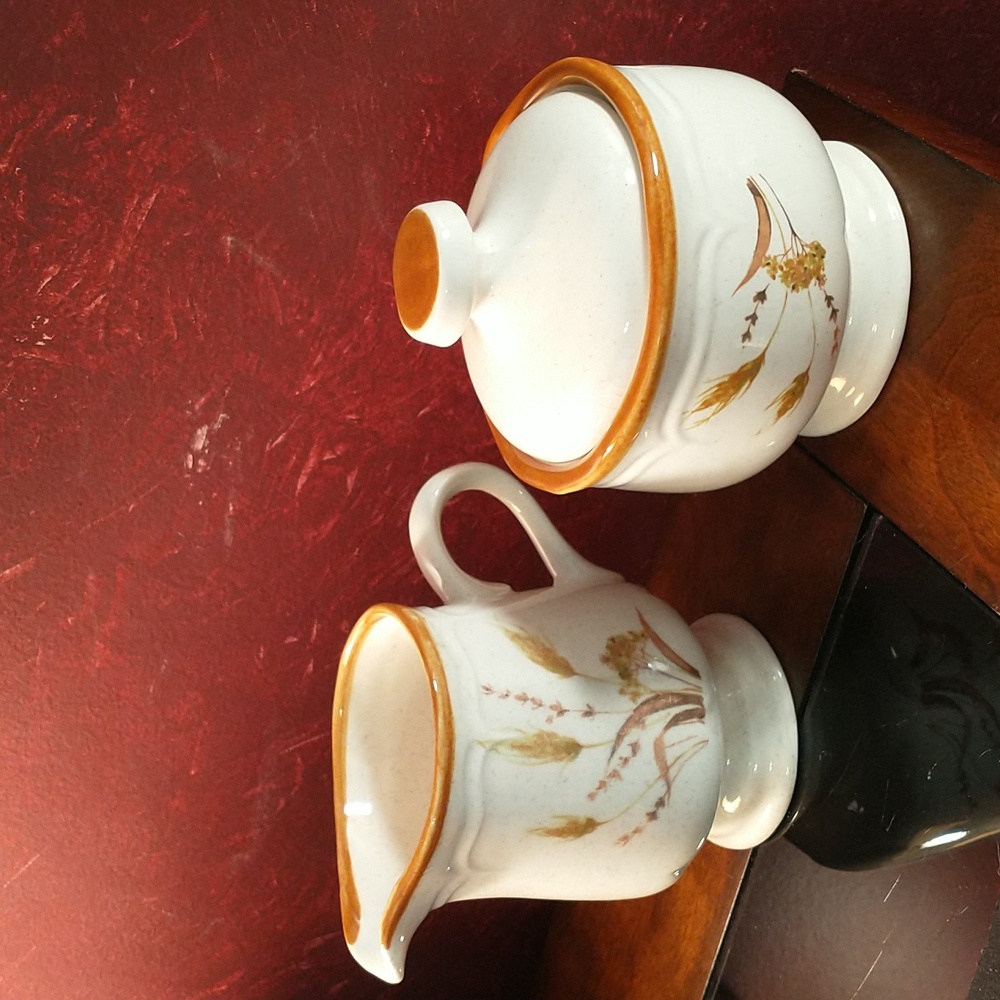 Antique Country Life Sangostone Autumn Wheat Rosenthal Creamer & Sugar Bowl Set
